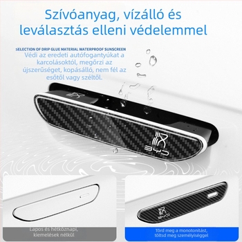 BYD Han ajtófogantyú anti-karcoló gumiszalag, karbon mintázatú kivitel, illeszkedik a Han ajtófogantyúhoz, BYD-Han sorozat, testreszabható feldolgozás