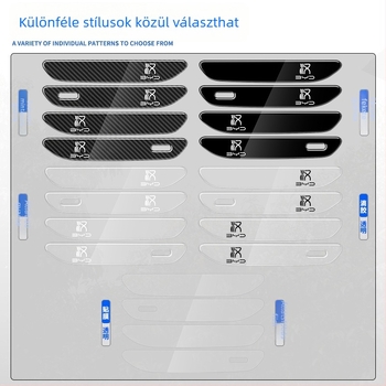 BYD Han ajtófogantyú anti-karcoló gumiszalag, karbon mintázatú kivitel, illeszkedik a Han ajtófogantyúhoz, BYD-Han sorozat, testreszabható feldolgozás