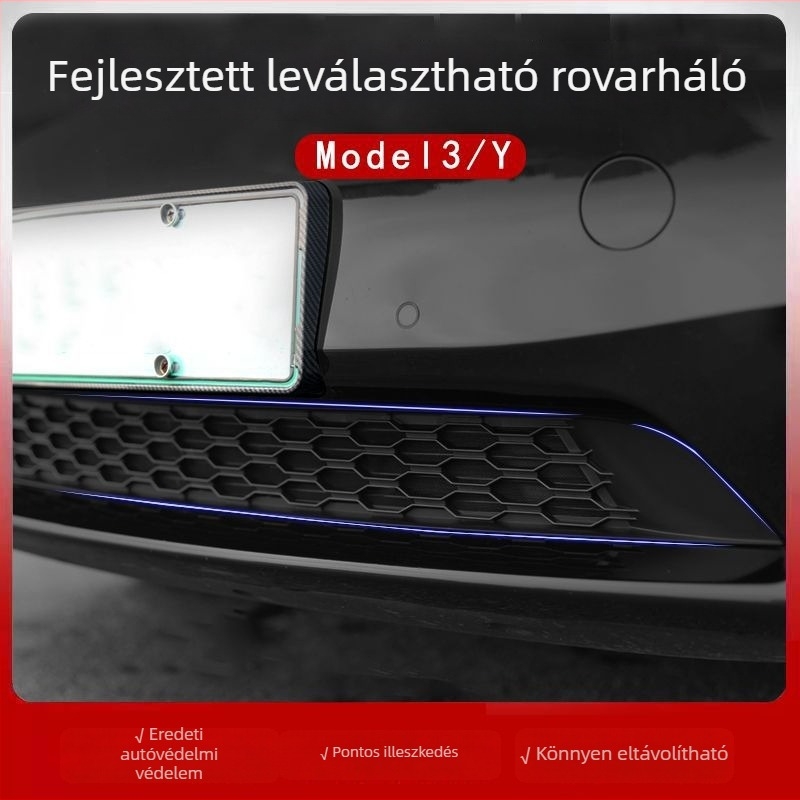 Tesla Model 3/Y rovarellenes hálóval ellátott légbeömlő védőfedél, ABS, 1256-os rész, Kompatibilis a Tesla Model 3/Y-vel