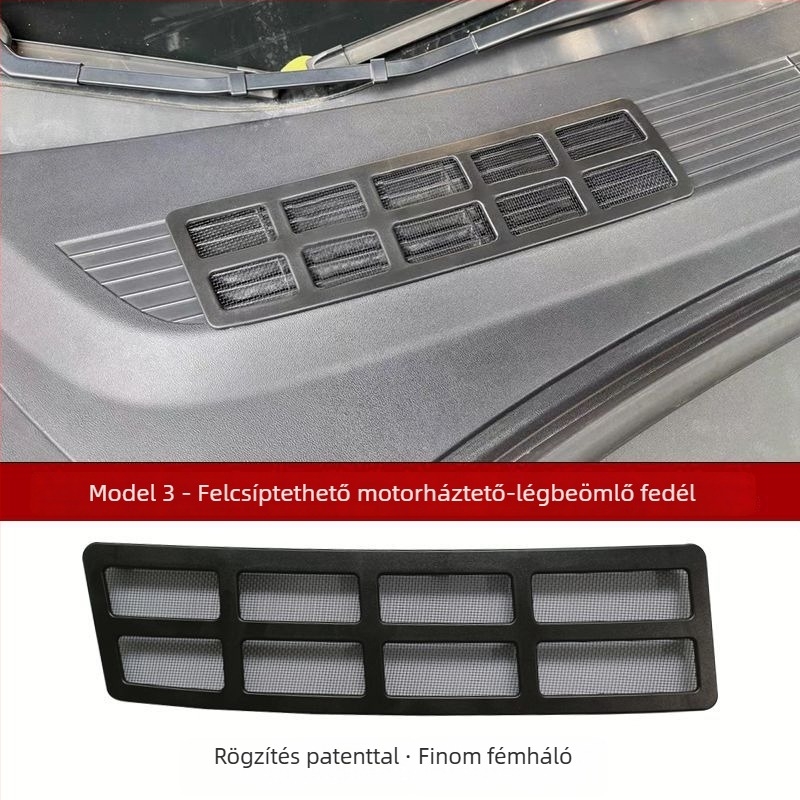 Tesla Model 3/Y rovarmentes első légbeömlő háló és víztartály védőfedél
