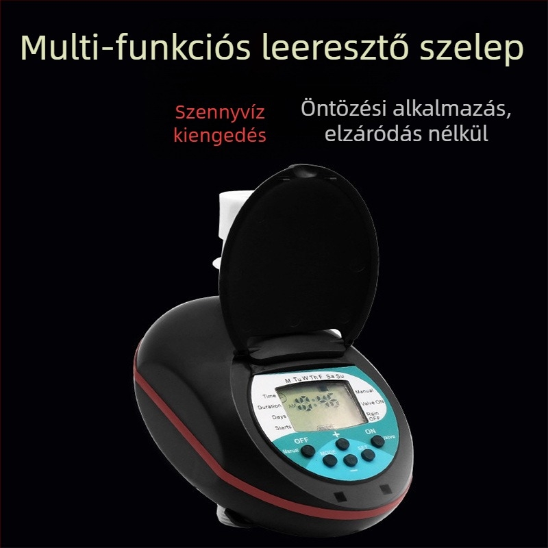 Víztisztító szelep BD-automatic flush valve — kapacitás 5000 L/h, anyag: műanyag és rozsdamentes acél, szennyvíz-elvezetés, állítható időzítés