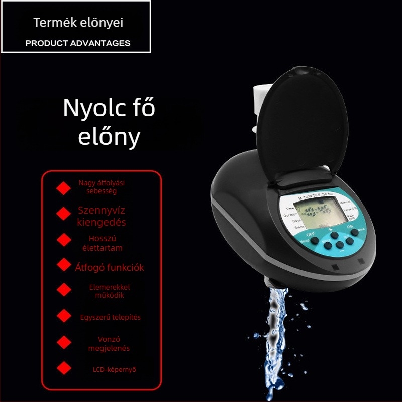 Víztisztító szelep BD-automatic flush valve — kapacitás 5000 L/h, anyag: műanyag és rozsdamentes acél, szennyvíz-elvezetés, állítható időzítés