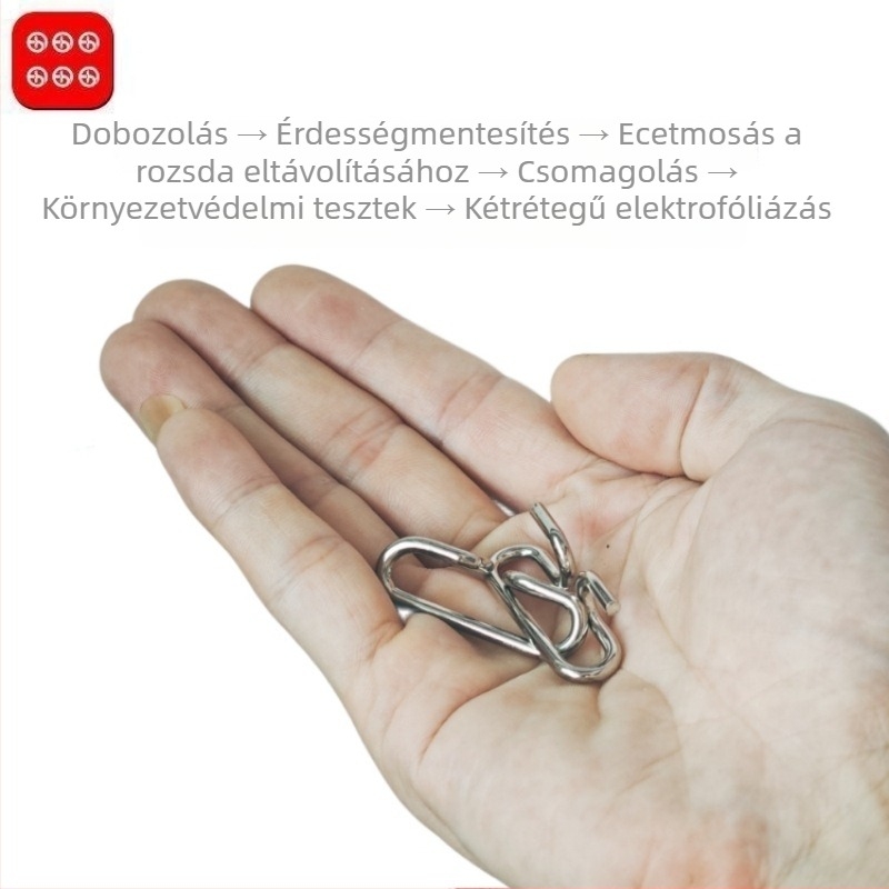 Kongming Lock fémes puzzle – 7–14 éveseknek, 24 darabos készlet