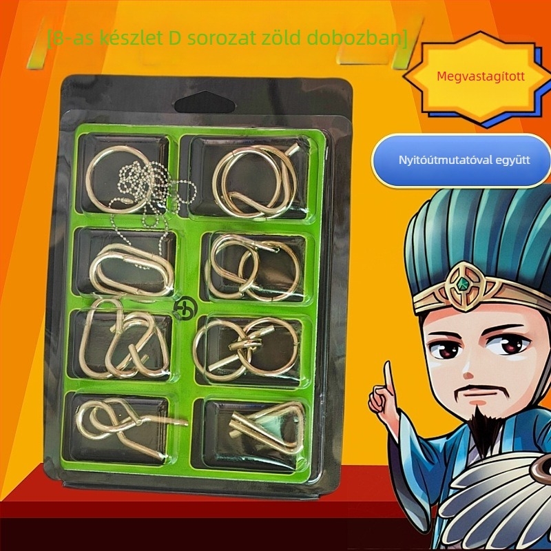 Kongming Lock fémes puzzle – 7–14 éveseknek, 24 darabos készlet