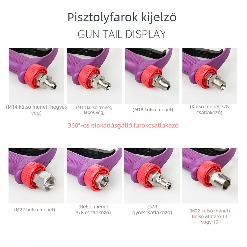 Kerámiás Szelepű Magasnyomású Autómosó Pisztoly, 5000 PSI, 3/8 Gyorscsatlakozás