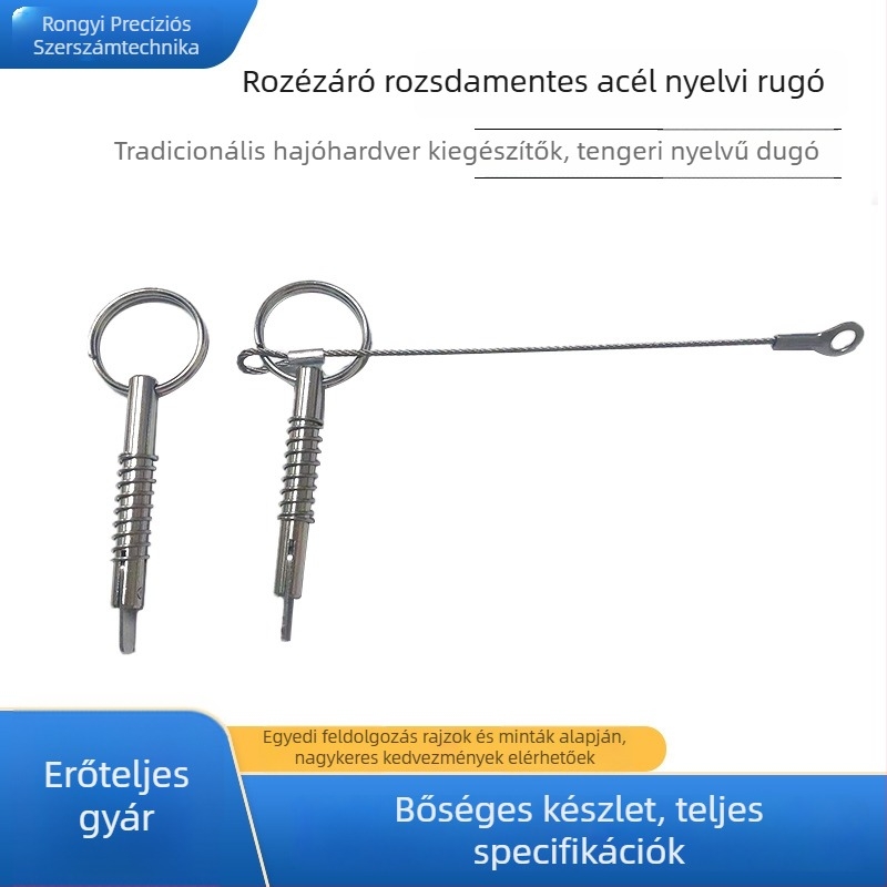 316 rozsdamentes acél nyelvcsap tengeri hardverhez — Rongyi Precision, GB/T818, sima felület