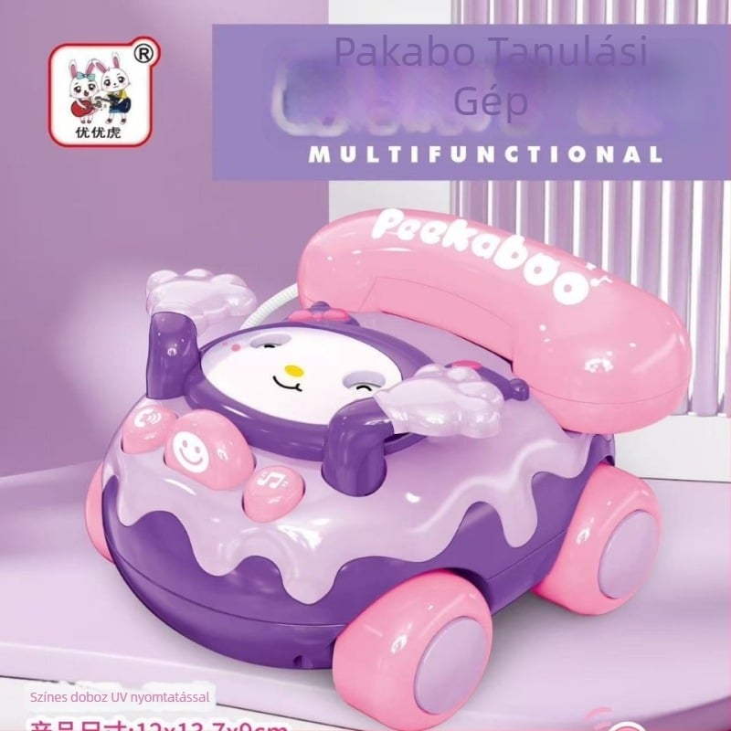 Rajzfilmszerű tanuló telefon játék: fények, zene és érzelmi interakció • műanyag • elemre működő • 0–3 éveseknek