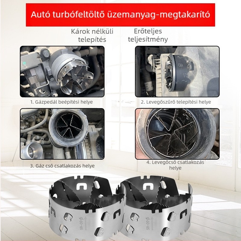 Mechanikus turbófeltöltő turbofan-nal, bemeneti és kimeneti módosítás üzemanyag-megtakarításért, univerzális motor-kompatibilitás