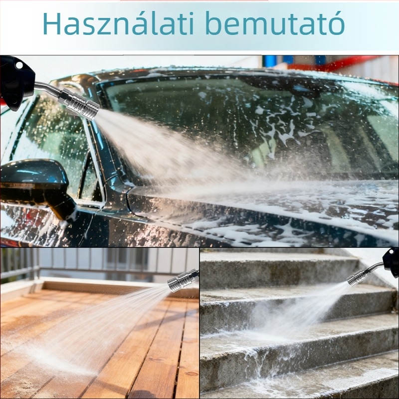 Magasnyomású mosó bronz szelep 3/8 belső menetű zuhanyfejjel, 0.3 fúvóka, rozsdamentes acél pisztolyhegy, 1/4 gyorscsatlakozás