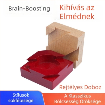 Kongming/Luban fa rejtvény doboz – bükkfa, stresszoldás, OEM logó testreszabás, 7–14 éveseknek