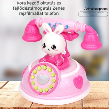 Gyerekeknek készült retró rajzfilmtelefon – oktatási történetgép, többmódos szimulációs telefon lányoknak (Memória: 1G, Anyag: Műanyag, Funkciók: Elektronikus, Fény, Zene, Kor: 0–3)