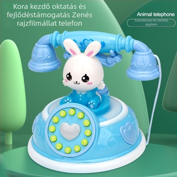 Gyerekeknek készült retró rajzfilmtelefon – oktatási történetgép, többmódos szimulációs telefon lányoknak (Memória: 1G, Anyag: Műanyag, Funkciók: Elektronikus, Fény, Zene, Kor: 0–3)