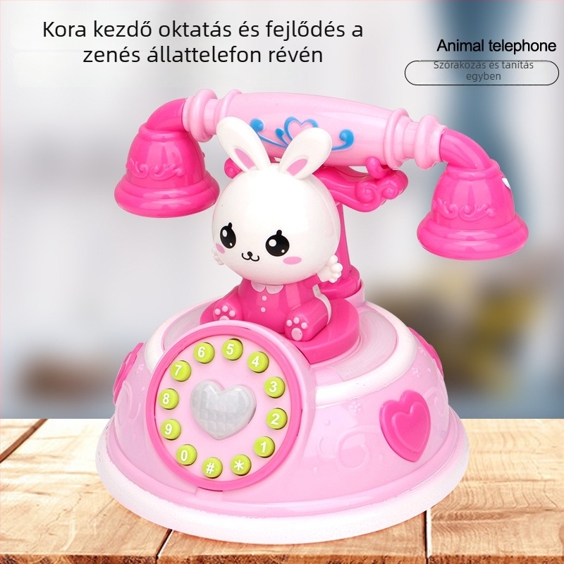 Gyerekeknek készült retró rajzfilmtelefon – oktatási történetgép, többmódos szimulációs telefon lányoknak (Memória: 1G, Anyag: Műanyag, Funkciók: Elektronikus, Fény, Zene, Kor: 0–3)