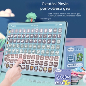 Töltőhető gyerekeknek olvasó toll — interaktív Pinyin fonika tanuló eszköz, zenével és érintésre reagáló funkcióval, 4–6 éveseknek