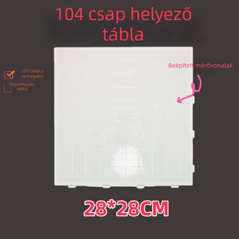 Gyöngy-puzzle alaplap, 104 tüskével, magas hőállóságú, nem deformálódik, oktató jellegű puzzle-játék