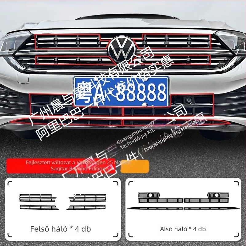 VW Sagitar Beyond Edition radiátorszívó bemeneti nyílásához illeszkedő szúnyogháló védőfedél – ABS