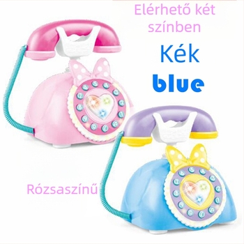 Oktatási retro telefon játék – fények és zene, ABS-korpus, száraz elemekről működik, 4–6 éveseknek