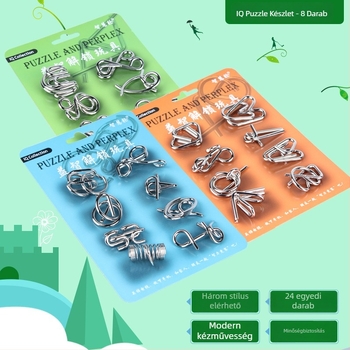 Kilencláncos fém puzzle-zár a kinyitáshoz — vas, 3,2 mm, 7–14 éveseknek