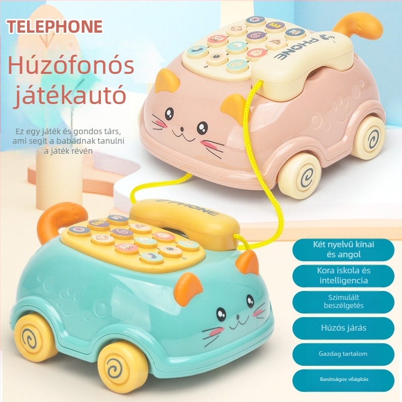 Baba tanuló telefon játék zenei és többfunkciós oktatási jellemzőkkel | műanyagból, elemmel működik, 0–3 éveseknek