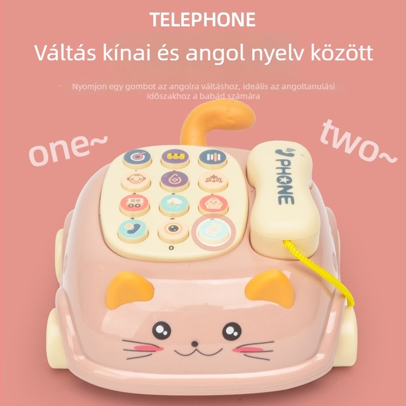 Baba tanuló telefon játék zenei és többfunkciós oktatási jellemzőkkel | műanyagból, elemmel működik, 0–3 éveseknek