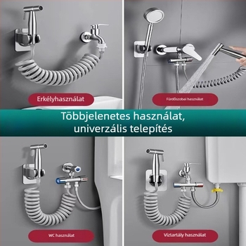 WC bidet spraypisztoly egy bemenettel és két kimenettel, magasnyomású vízpisztoly a fürdőszoba alapos tisztításához