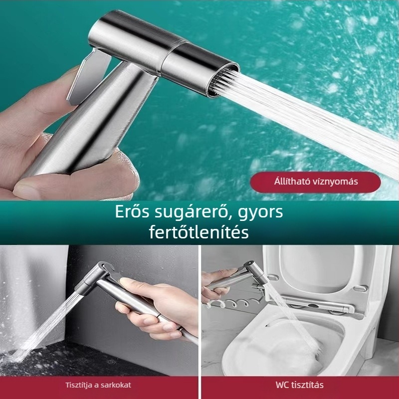 WC bidet spraypisztoly egy bemenettel és két kimenettel, magasnyomású vízpisztoly a fürdőszoba alapos tisztításához