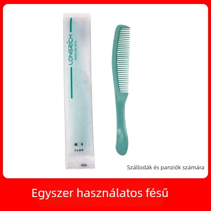 Longrich egyszer használható fésű, tartós műanyag, téglalap alakú, 3 éves szavatosság, ideális szállodák és vendégházak számára