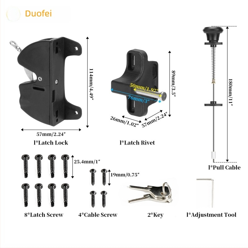 Kerítéskapu zár, nylon testű, modell JL250224, kód JL250224, márka Fly Left
