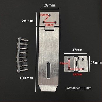 Rozsdamentes acél hasp ajtókhoz és ablakokhoz, modell 011, 201-es rozsdamentes acélból, felületi drótkos mintázat, márka Conssen/Kangcheng, stílus modern egyszerűség