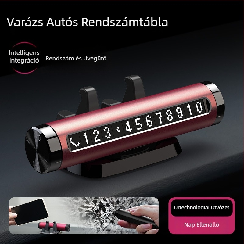 Universális autóvészhelyzeti eszköz ablakszakítóval, biztonsági kalapáccsal és telefontartóval – műanyag, testreszabható