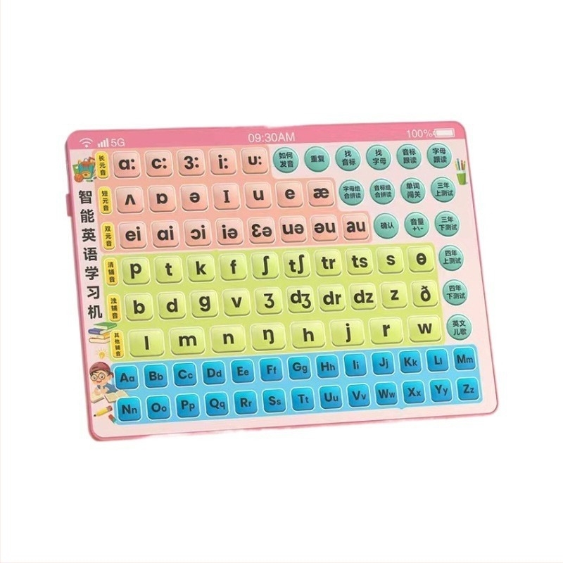 Angol fonetika tanuló gép – 1–6. osztályos gyerekeknek, újratölthető, zene/hang funkció, műanyag felépítés, memória nélkül, 4–6 éveseknek