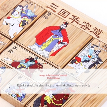 Fából készült Huarong Road puzzle – oktatási játék, szétszerelhető, DIY testreszabás, 7–14 éveseknek