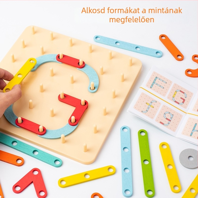 Fából készült 3D puzzle oszlop – oktatási játék 4–6 éves gyerekeknek, illusztrációk és táblák összerakása