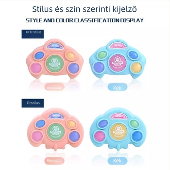 Tanuló gép szülő-gyermek játékokhoz, műanyag, memória nélkül, elemről működik.