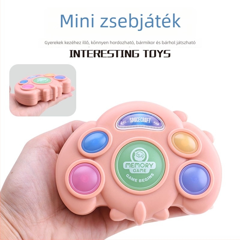 Tanuló gép szülő-gyermek játékokhoz, műanyag, memória nélkül, elemről működik.