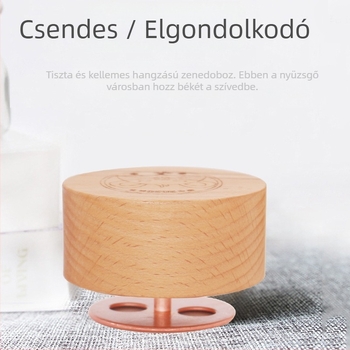 Kör alakú bükkfa zenélő doboz gyerekeknek, DIY agyaggal, karácsonyi forgó
