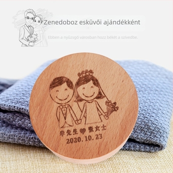 Kör alakú bükkfa zenélő doboz gyerekeknek, DIY agyaggal, karácsonyi forgó