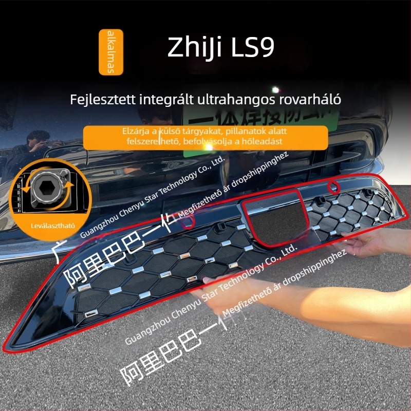ZhiJi LS9-hez készült középső elülső rács dekoratív sáv, integrált hegesztett rovarhálóval