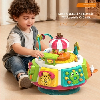 Korai oktatási játék hexagonális formájú dizájnnal és zenei/hang funkcióval (ABS műanyag, elem működés, 4–6 éveseknek)
