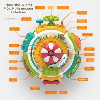 Korai oktatási játék hexagonális formájú dizájnnal és zenei/hang funkcióval (ABS műanyag, elem működés, 4–6 éveseknek)