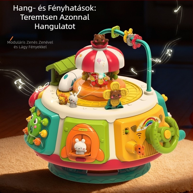 Korai oktatási játék hexagonális formájú dizájnnal és zenei/hang funkcióval (ABS műanyag, elem működés, 4–6 éveseknek)