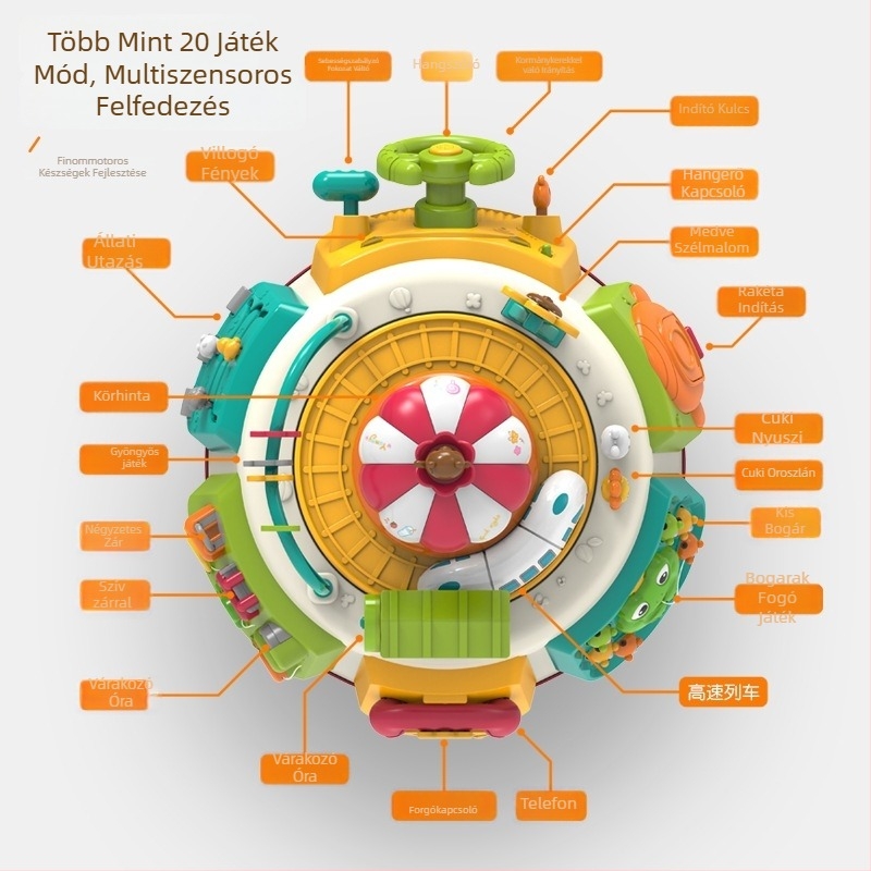 Korai oktatási játék hexagonális formájú dizájnnal és zenei/hang funkcióval (ABS műanyag, elem működés, 4–6 éveseknek)
