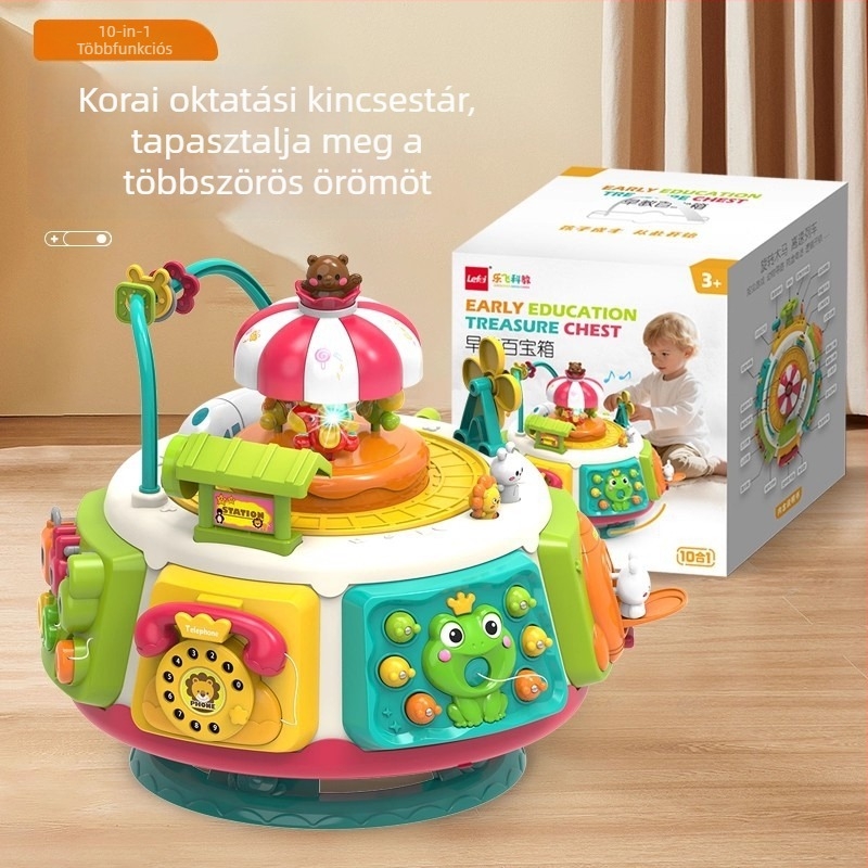 Korai oktatási játék hexagonális formájú dizájnnal és zenei/hang funkcióval (ABS műanyag, elem működés, 4–6 éveseknek)