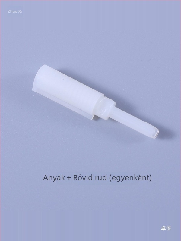 Rozsdamentes acélből készített WC-tartály kiegészítő készlet: vízbetöltő szelep, lefolyó szelep, gombnyomó kar, csipesz, anya – modern minimális stílus