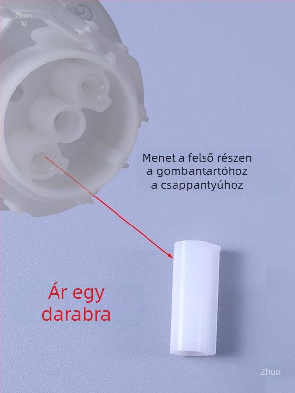 Rozsdamentes acélből készített WC-tartály kiegészítő készlet: vízbetöltő szelep, lefolyó szelep, gombnyomó kar, csipesz, anya – modern minimális stílus