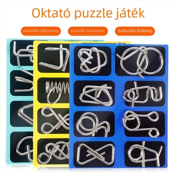 Fém nyolcrészes puzzle a gyűrű kinyitásához