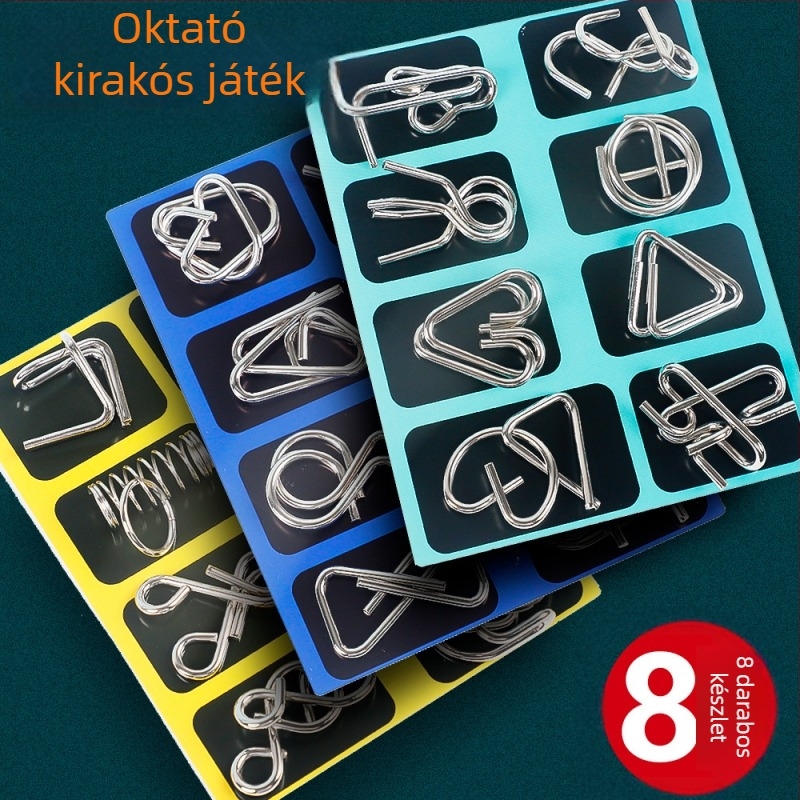 Fém nyolcrészes puzzle a gyűrű kinyitásához