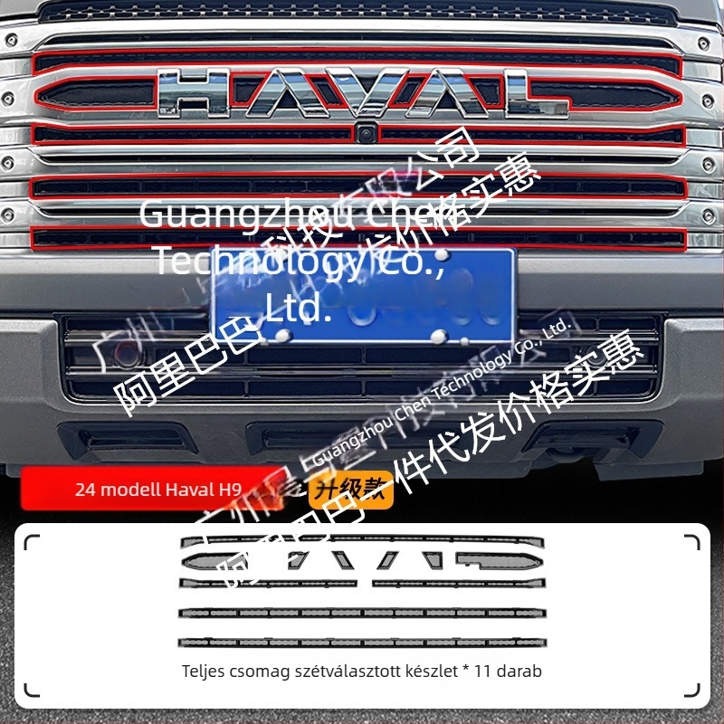 ABS dekoratív csík a Haval H9 első grilljéhez szúnyoghálóval