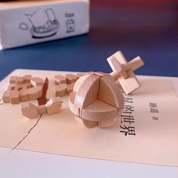 Fából készült Luban lock puzzle gyerekeknek 7–14 éveseknek, szétszedhető játék, standard dobozos csomagolás