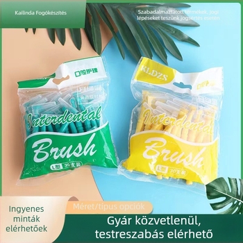 L-alakú interdentális ecset, egyszer használatos, puha sörtéjű, felnőtteknek, márka KLDZS